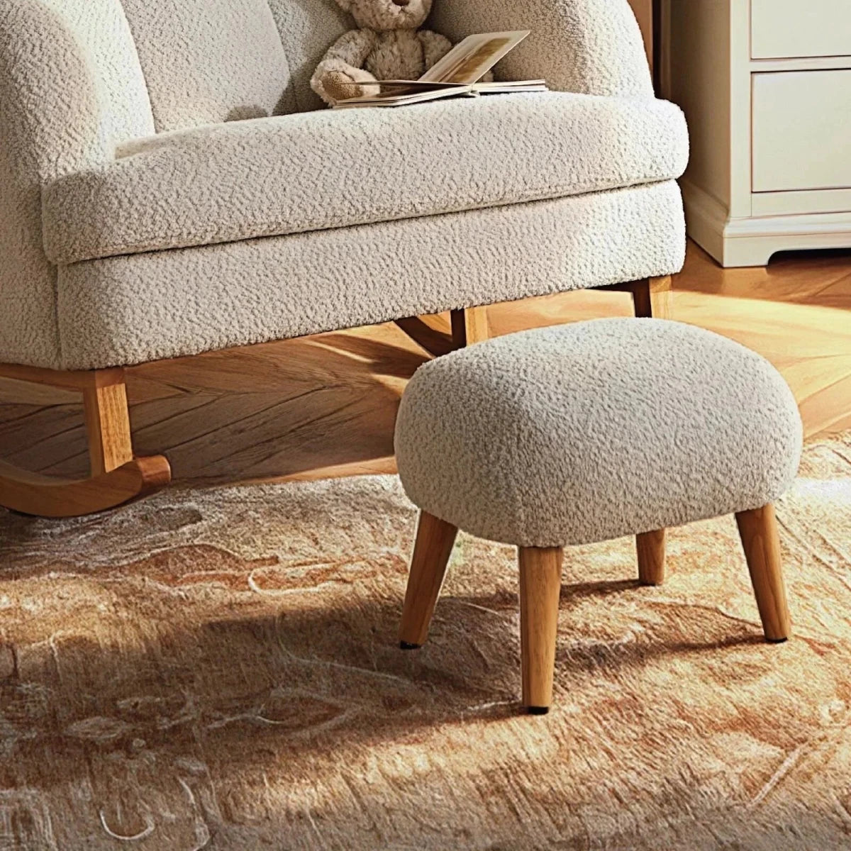 CuddleCo Etta Cuddle Nursing Chair & Foot Stool - Boucle Mushroom Boucle Mushroom - ebebek