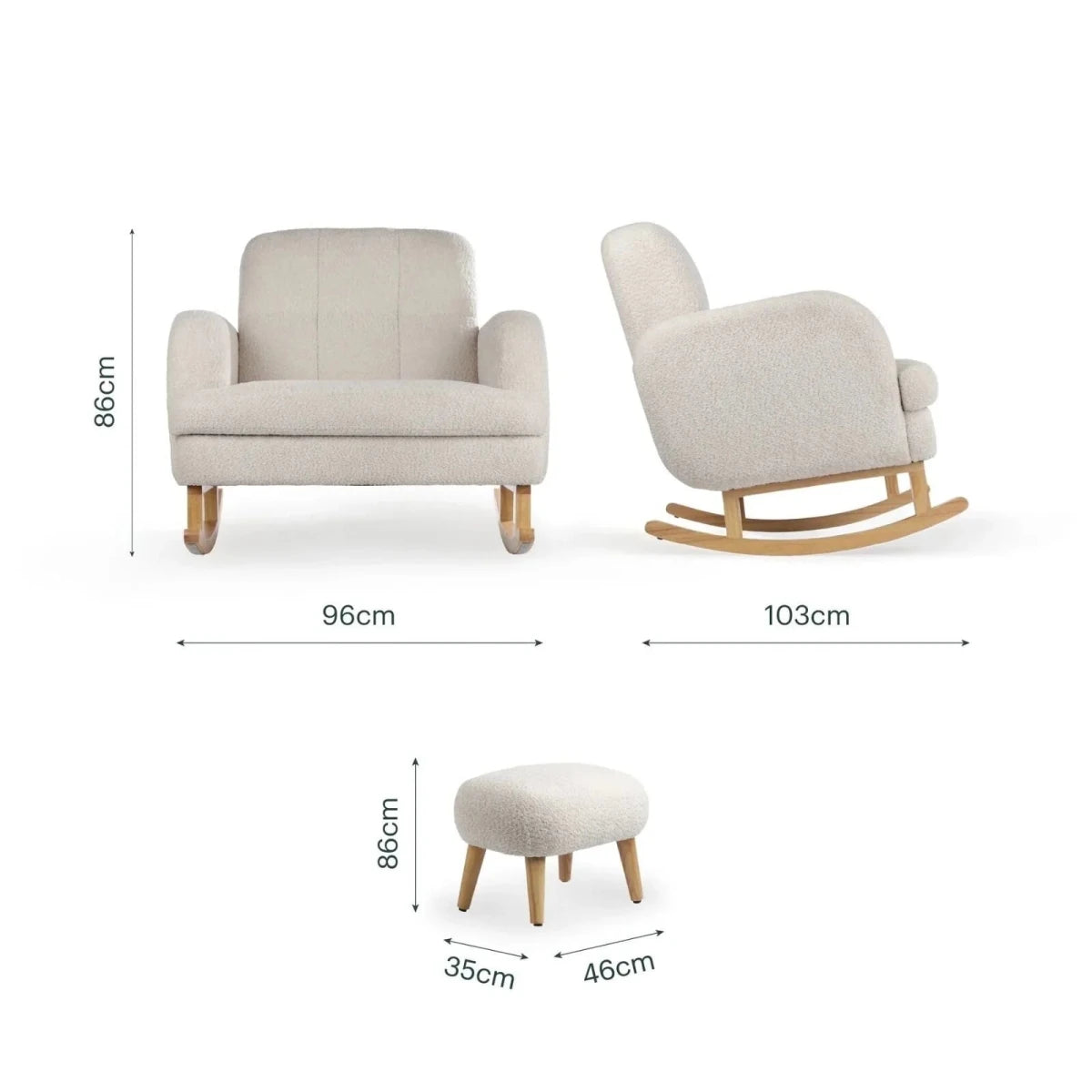 CuddleCo Etta Cuddle Nursing Chair & Foot Stool - Boucle Mushroom Boucle Mushroom - ebebek