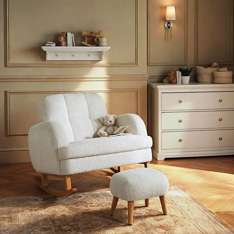 CuddleCo Etta Cuddle Nursing Chair & Foot Stool - Boucle Off - White Boucle Off - White - ebebek