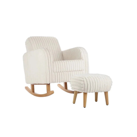 CuddleCo Etta Nursing Chair & Foot Stool - Faux Fur Cream Faux Fur Cream - ebebek