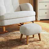 CuddleCo Etta Foot Stool - Boucle Off - White Boucle Off - White - ebebek