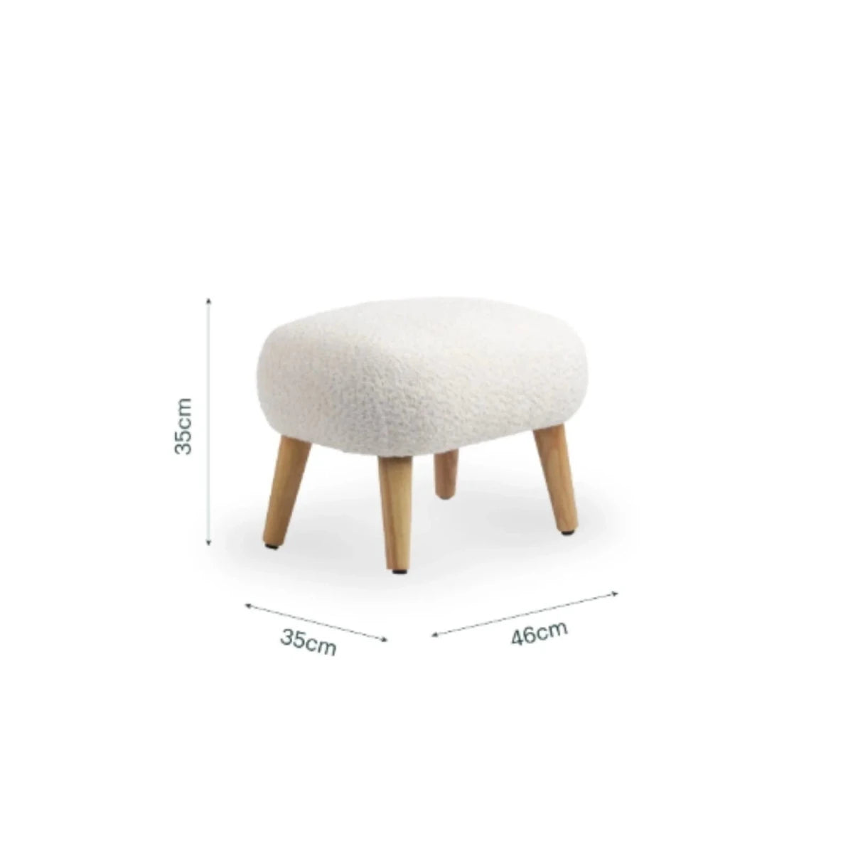 CuddleCo Etta Foot Stool - Boucle Off - White Boucle Off - White - ebebek