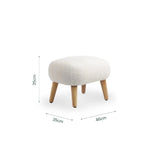 CuddleCo Etta Foot Stool - Boucle Off - White Boucle Off - White - ebebek