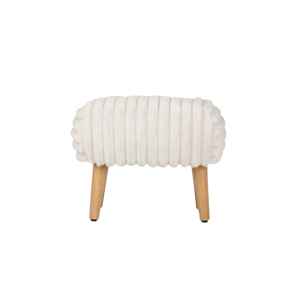 CuddleCo Etta Foot Stool - Faux Fur Cream Faux Fur Cream - ebebek