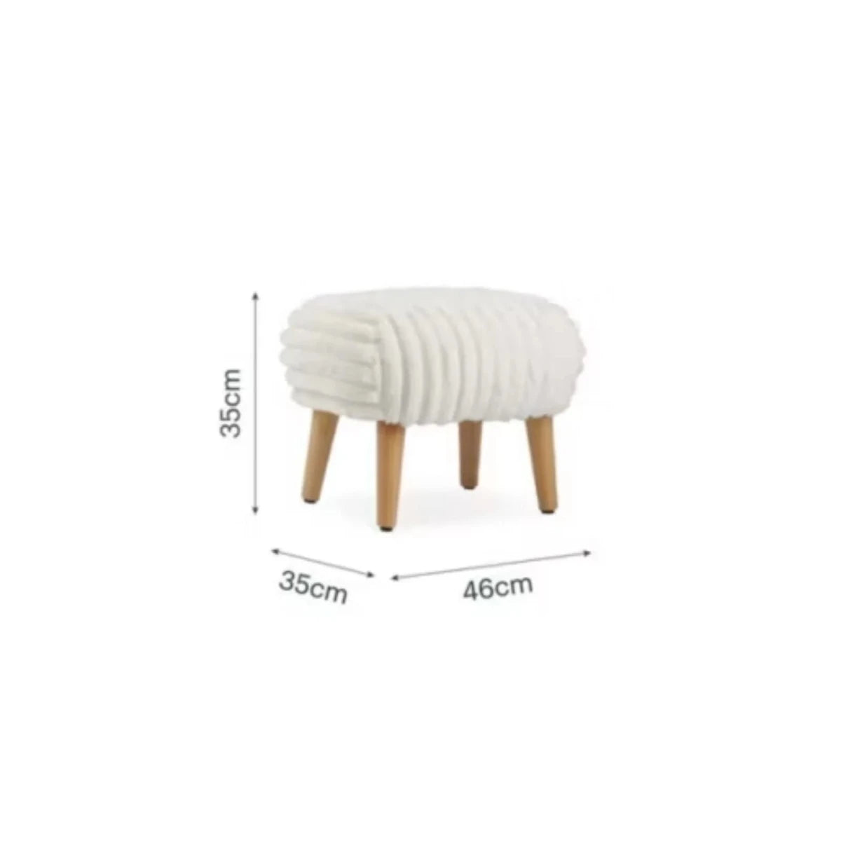 CuddleCo Etta Foot Stool - Faux Fur Cream Faux Fur Cream - ebebek