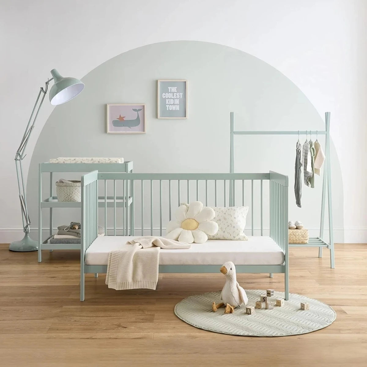 CuddleCo Nola Cot Bed - Sage Green Sage Green - ebebek