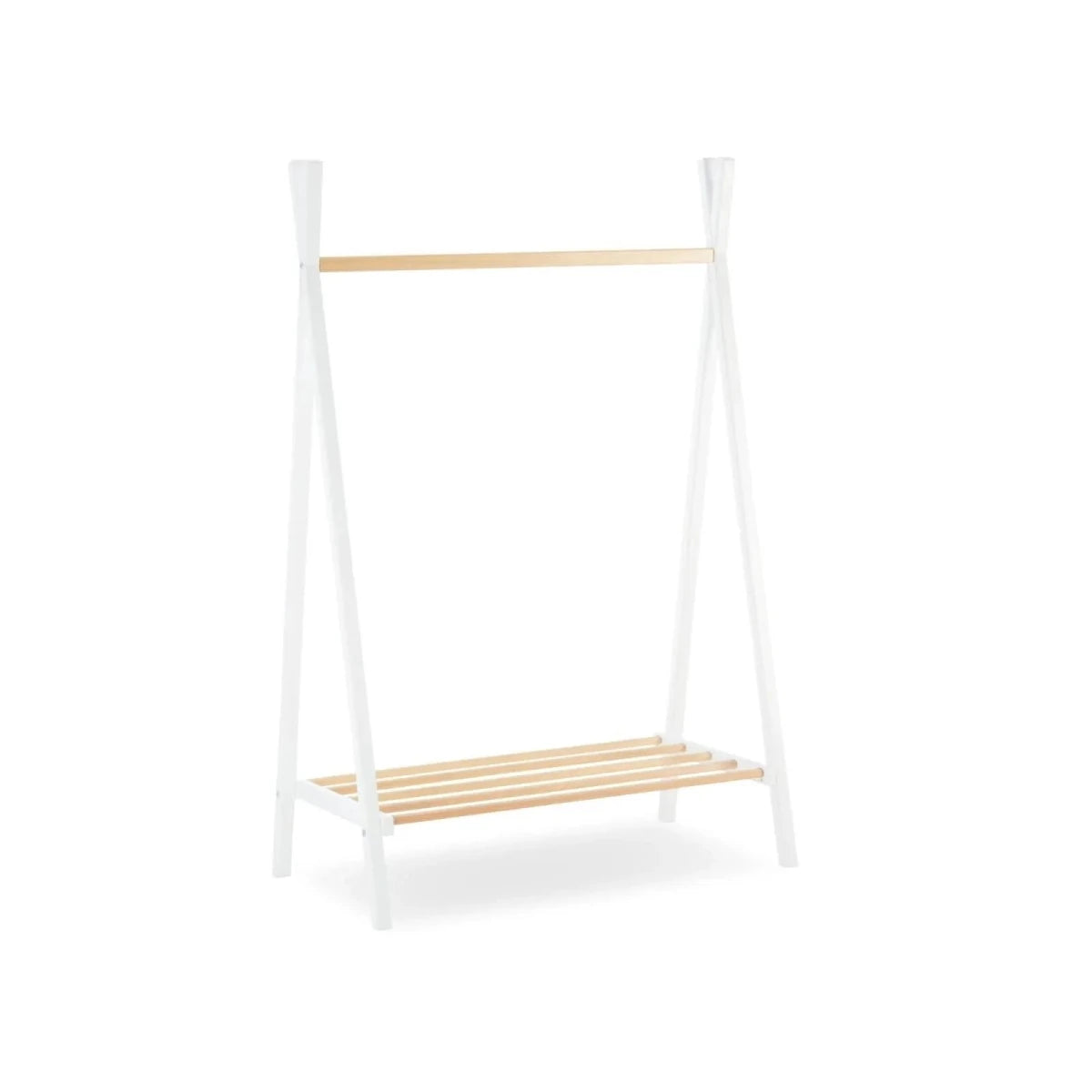CuddleCo Nola Clothes Rail - White & Natural - ebebek