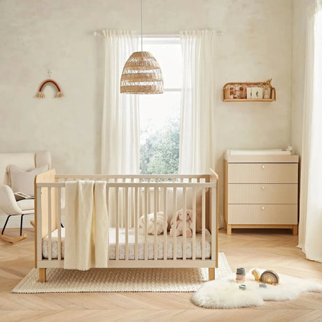 CuddleCo Remi 2 Piece Nursery Furniture Set - Oak/Cashmere Oak/Cashmere - ebebek
