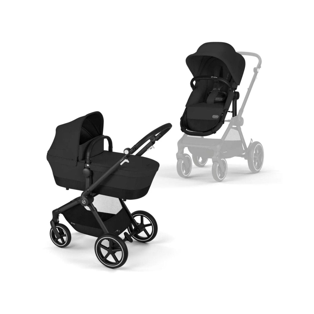 Cybex EOS Lux Silver 2 - in - 1 Pushchair - Moon Black - ebebek - Black Friday