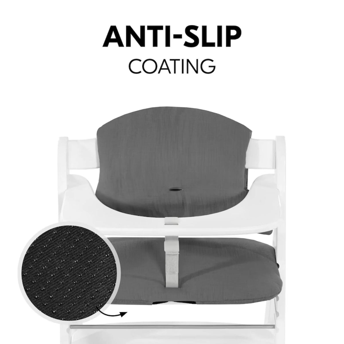 Hauck Highchair Pad Select - Muslin Dark Grey