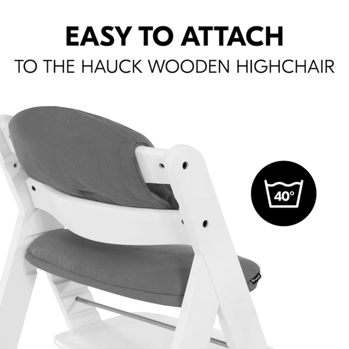 Hauck Highchair Pad Select - Muslin Dark Grey