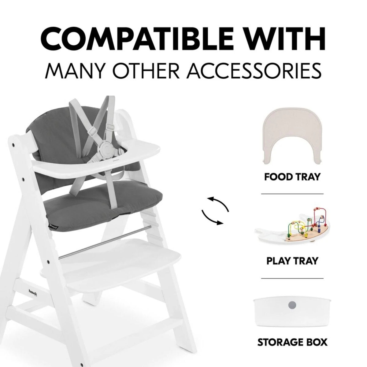 Hauck Highchair Pad Select - Muslin Dark Grey