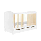 Ickle Bubba Coleby Scandi Cot Bed with Under Drawer Scandi White - Premium Sprung Mattress Premium Sprung Mattress - ebebek