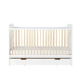 Ickle Bubba Coleby Scandi Cot Bed with Under Drawer Scandi White - Premium Sprung Mattress Premium Sprung Mattress - ebebek
