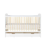 Ickle Bubba Coleby Scandi Cot Bed with Under Drawer Scandi White - Premium Sprung Mattress Premium Sprung Mattress - ebebek
