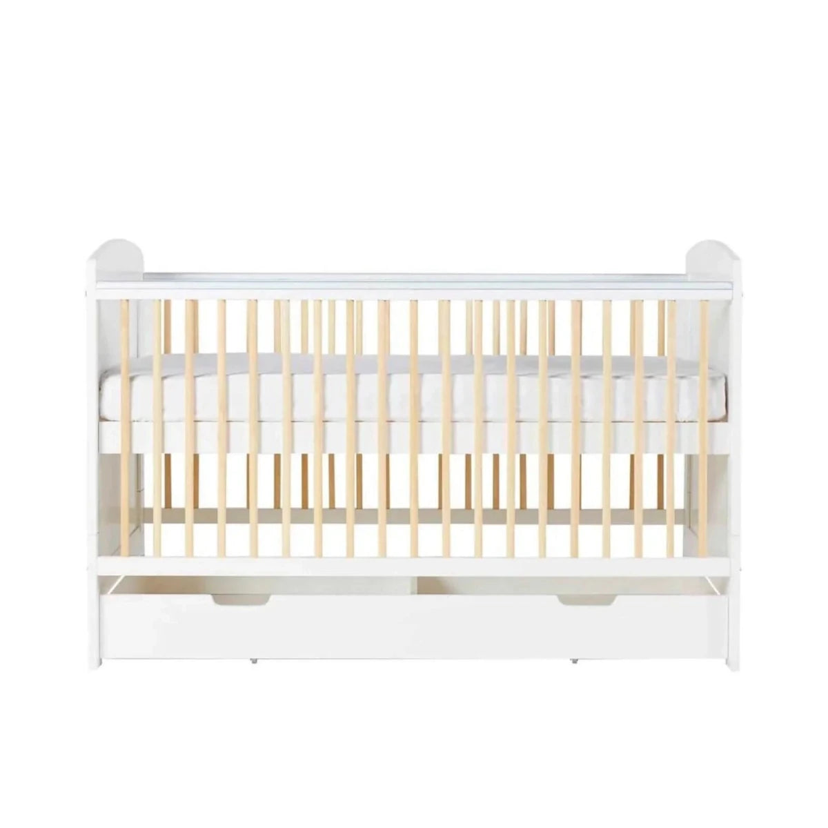 Ickle Bubba Coleby Scandi Cot Bed with Under Drawer Scandi White - Premium Sprung Mattress Premium Sprung Mattress - ebebek