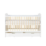 Ickle Bubba Coleby Scandi Cot Bed with Under Drawer Scandi White - Premium Sprung Mattress Premium Sprung Mattress - ebebek