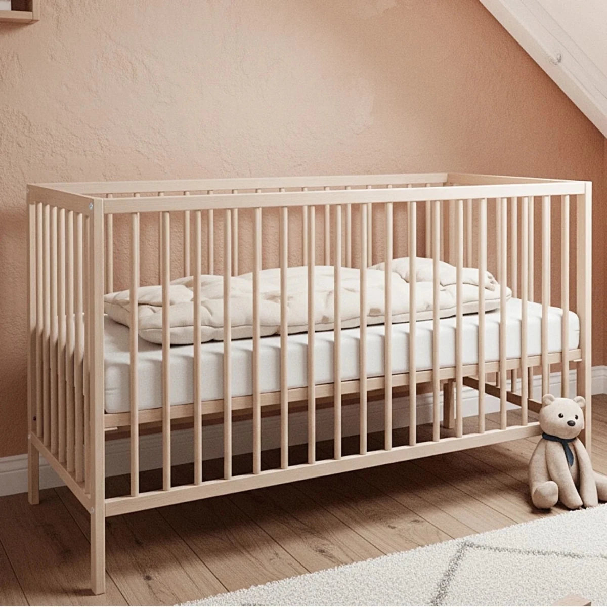 JuraBaby Sona Wooden Cot Bed 60x120cm - Raw Beech Raw Beech - ebebek