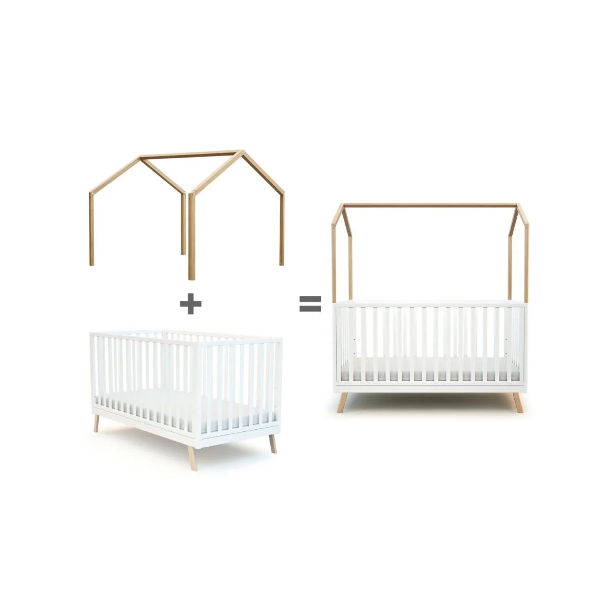 JuraBaby Kasa Wooden Children's Bed Canopy 70x140cm - Varnished Beech Varnished Beech - ebebek