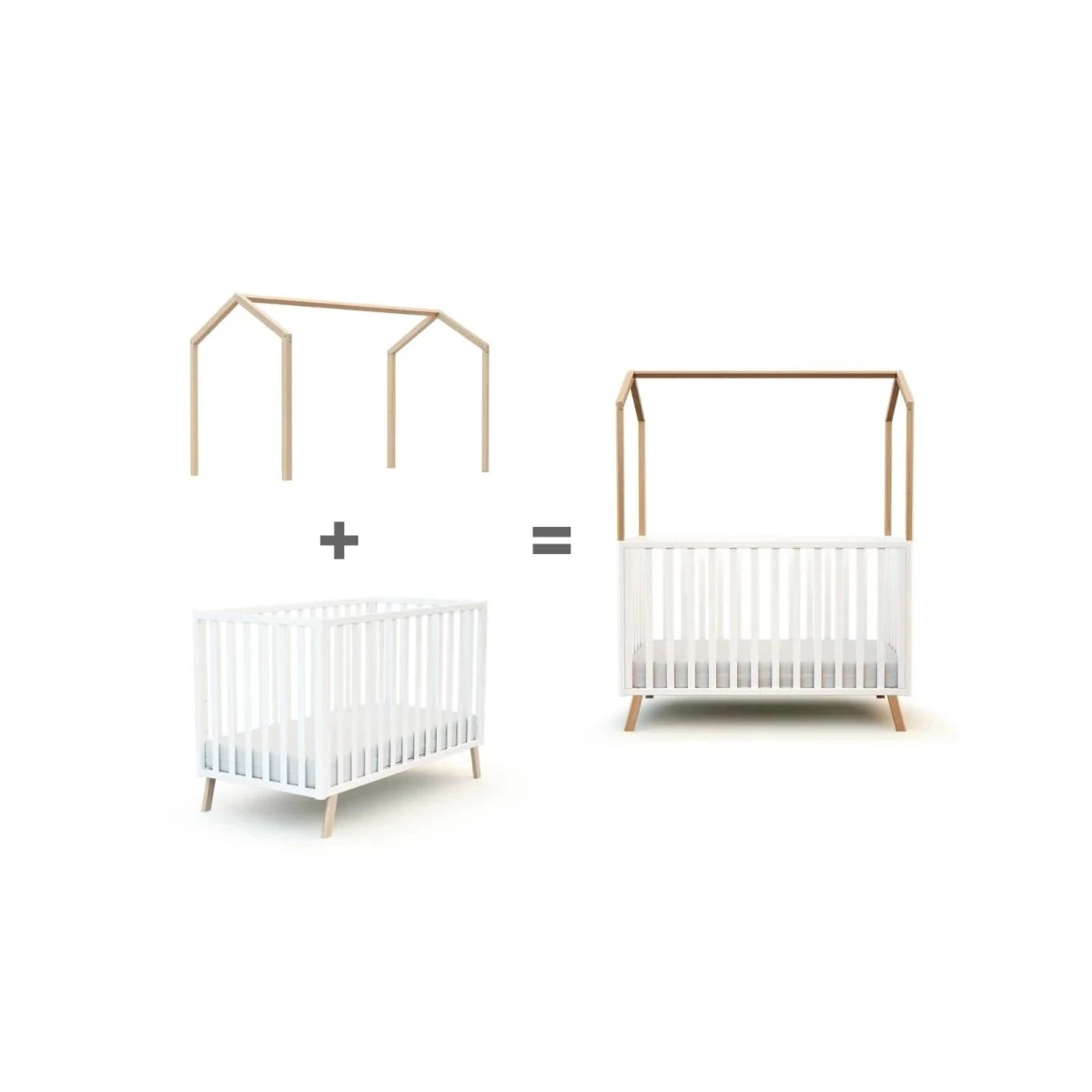 JuraBaby Kasa Wooden Children's Bed Canopy 60x120cm - Varnished Beech Varnished Beech - ebebek