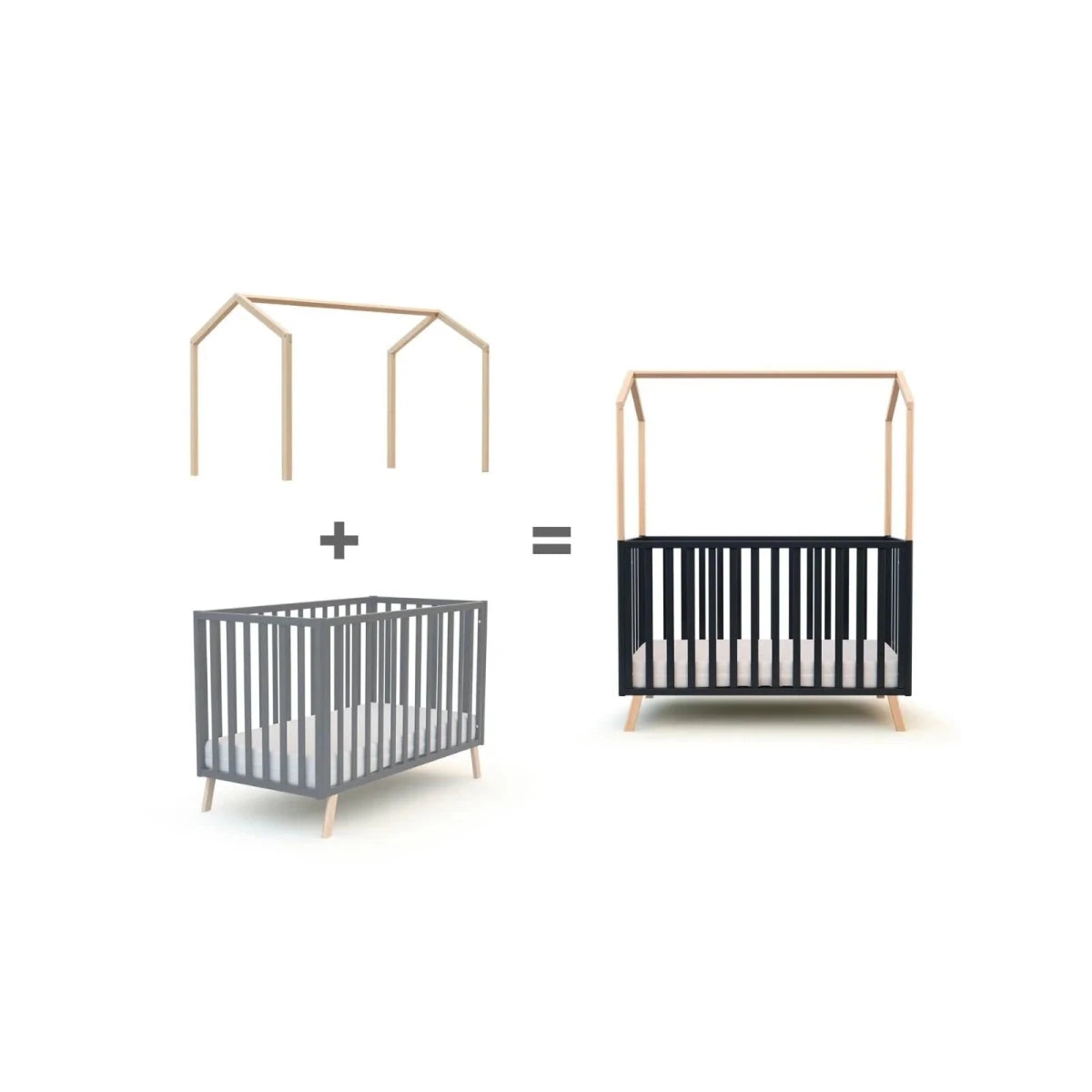 JuraBaby Kasa Wooden Children's Bed Canopy 60x120cm - Varnished Beech Varnished Beech - ebebek