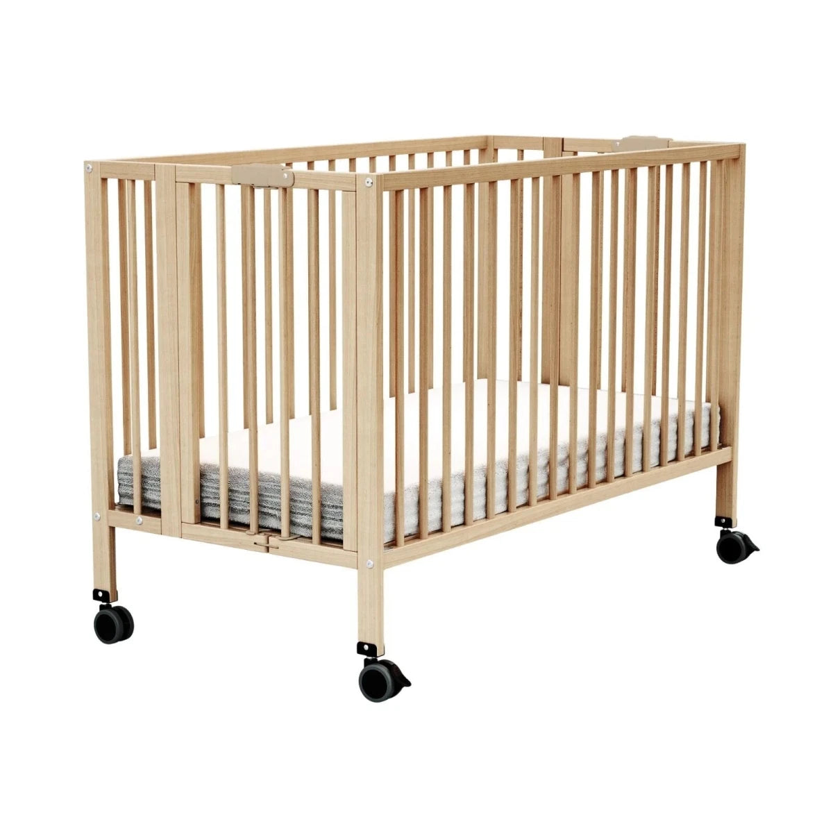 JuraBaby Flow Folding Wooden Cot Bed 60x120cm - Varnished Beech Varnished Beech - ebebek