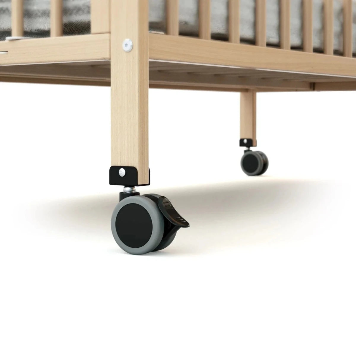 JuraBaby Flow Folding Wooden Cot Bed 60x120cm - Varnished Beech Varnished Beech - ebebek