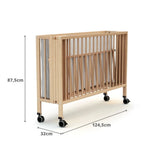 JuraBaby Flow Folding Wooden Cot Bed 60x120cm - Varnished Beech Varnished Beech - ebebek