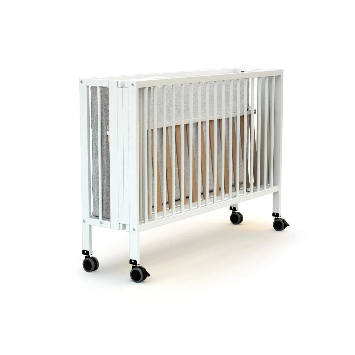 JuraBaby Flow Folding Wooden Cot Bed 60x120cm - White White - ebebek