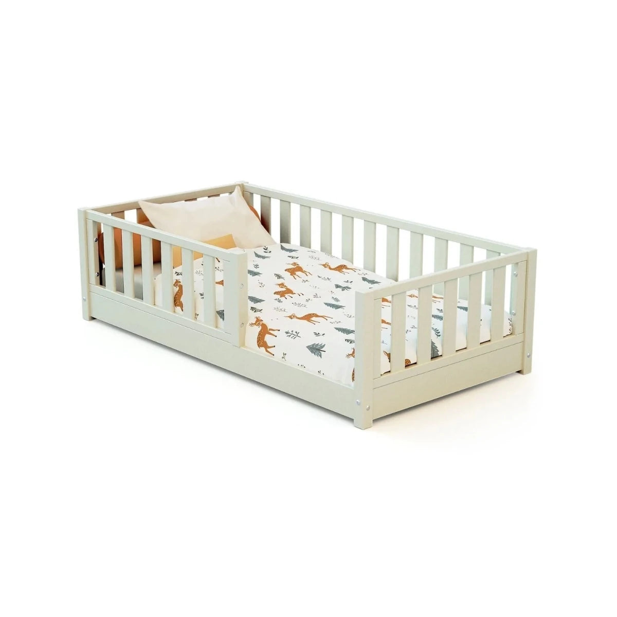 JuraBaby Sonho Mini Wooden Floor Bed 70x140cm - Pearl White Pearl White - ebebek