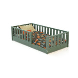 JuraBaby Sonho Mini Wooden Floor Bed 70x140cm - Sage Green Sage Green - ebebek