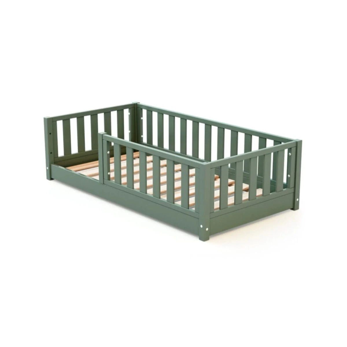 JuraBaby Sonho Mini Wooden Floor Bed 70x140cm - Sage Green Sage Green - ebebek