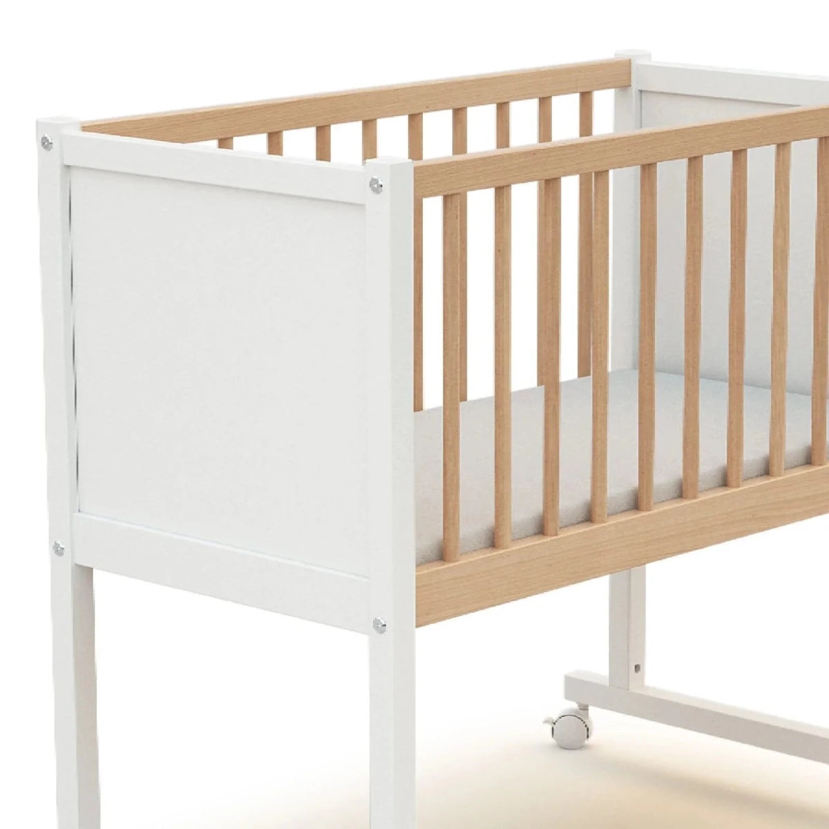 JuraBaby Nido Wooden Cradle 40x80cm - White & Beech White & Beech - ebebek