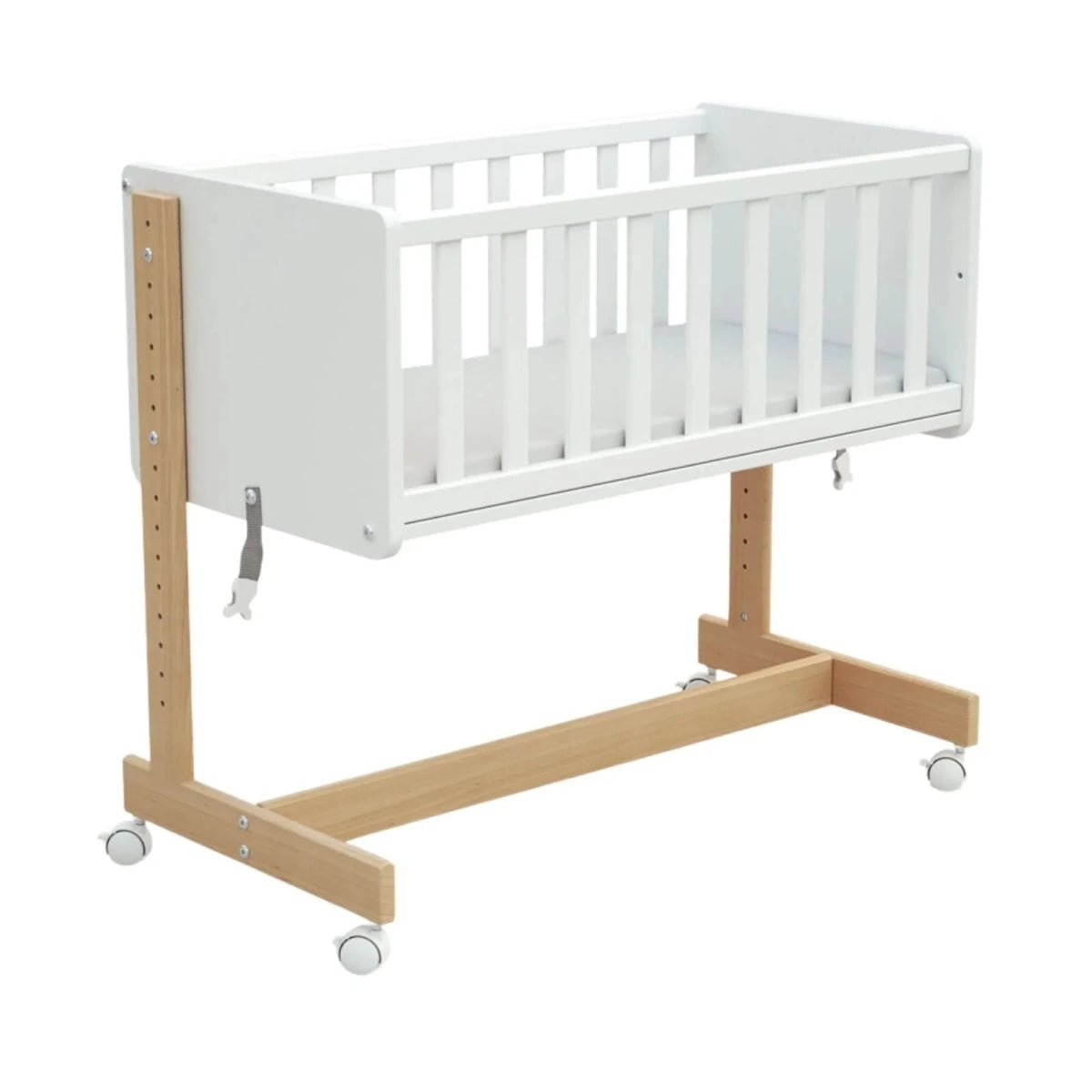 JuraBaby Nato Convertible Co-Sleeping Crib - White & Beech White & Beech - ebebek