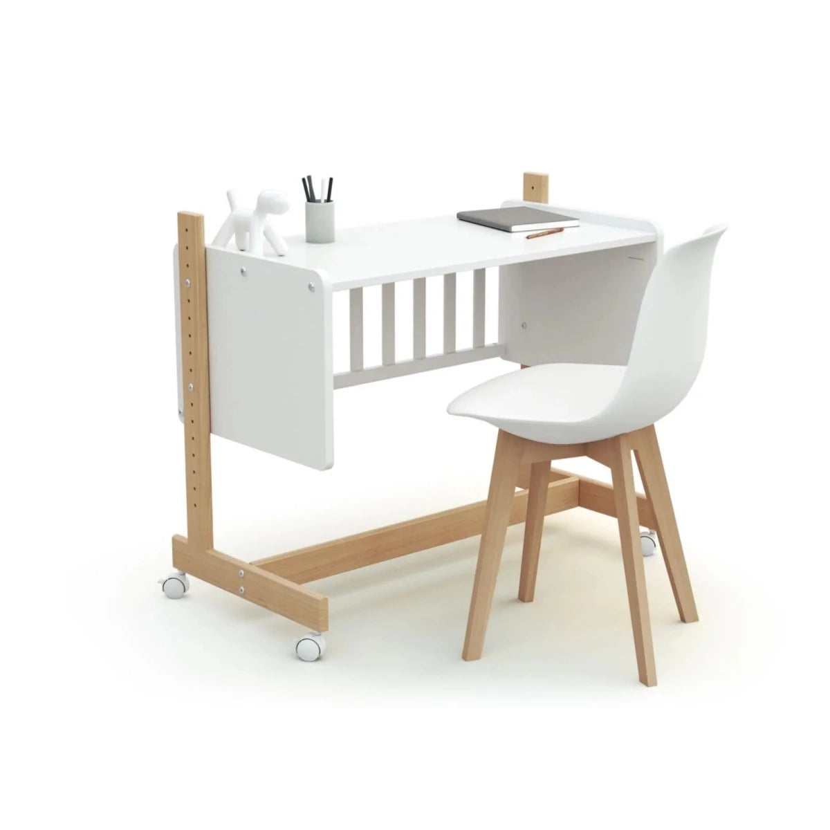 JuraBaby Nato Convertible Co-Sleeping Crib - White & Beech White & Beech - ebebek