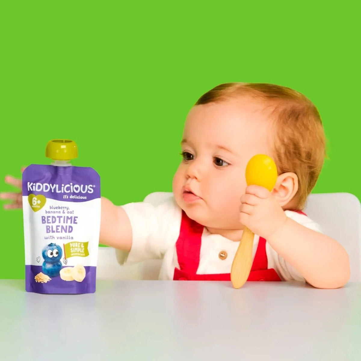 Kiddylicious Bedtime Blend Blueberry Oat 6+ months 400g (4x100g)