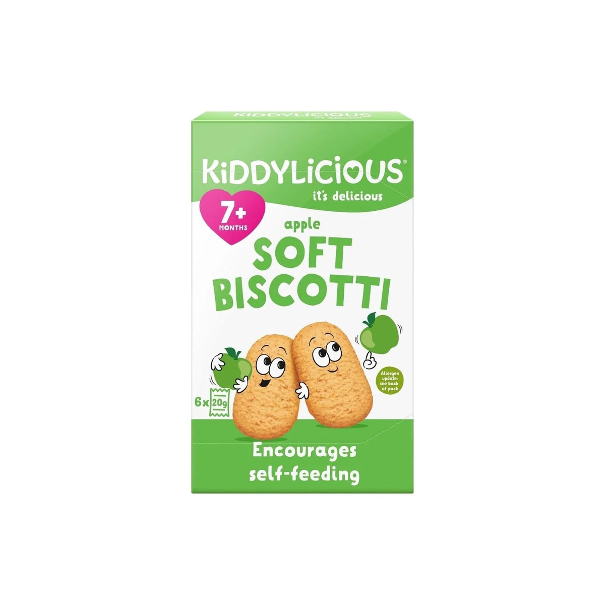 Kiddylicious Apple Biscotti 7+ months 120g (6x20g)
