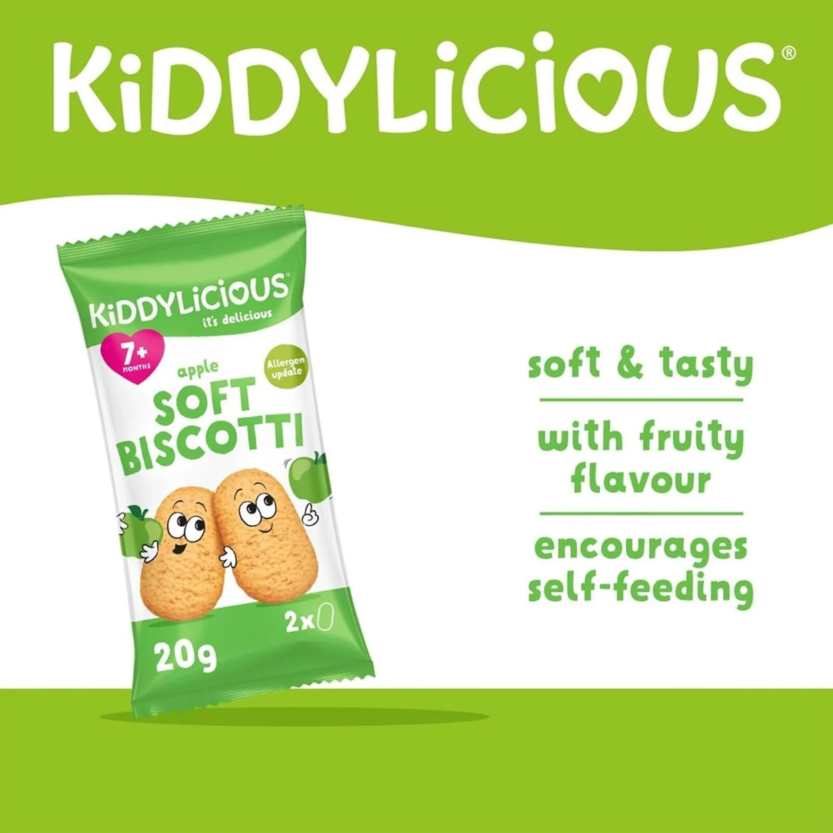 Kiddylicious Apple Biscotti 7+ months 120g (6x20g)