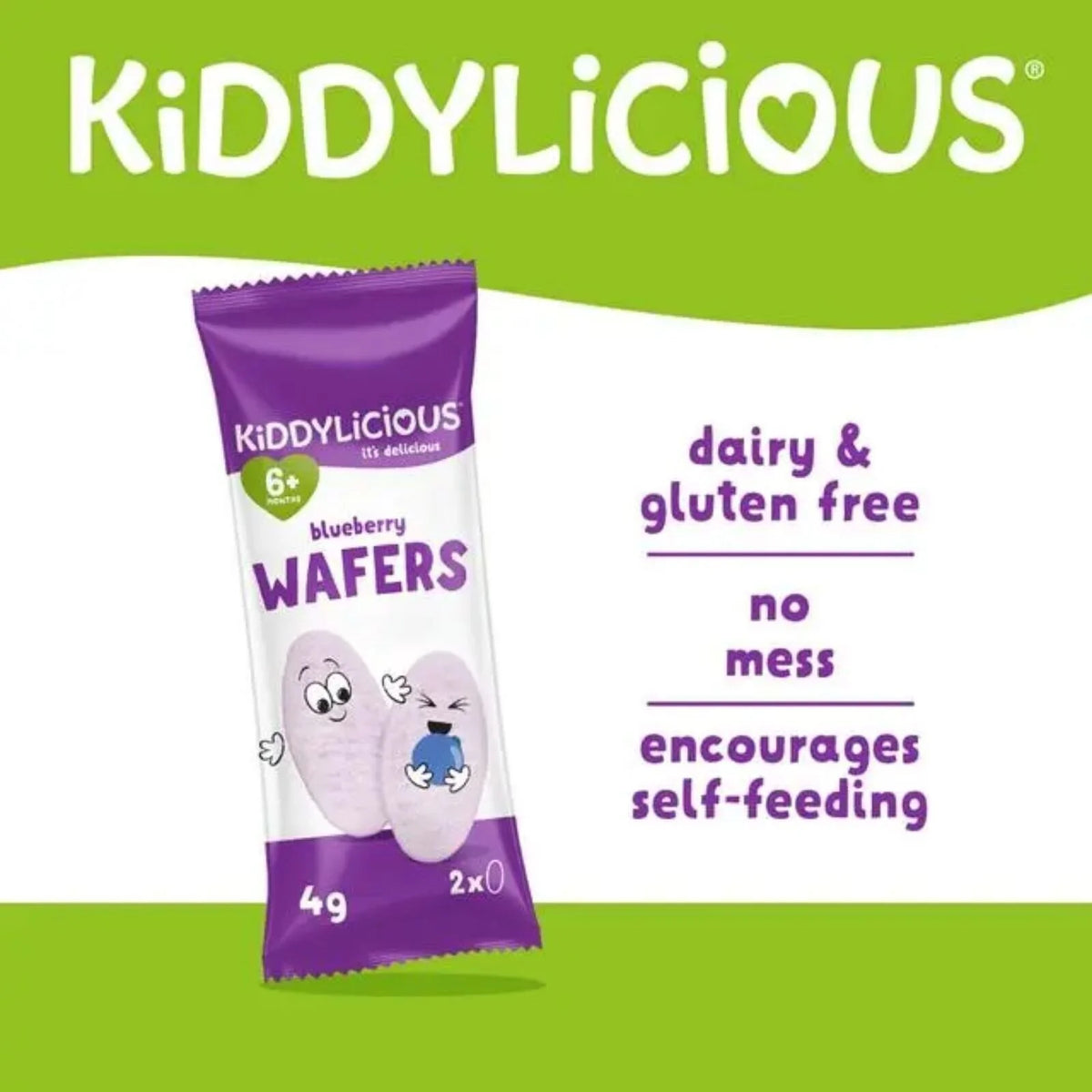 Kiddylicious Blueberry Wafers Maxi 6+ months 400g (10x4g)