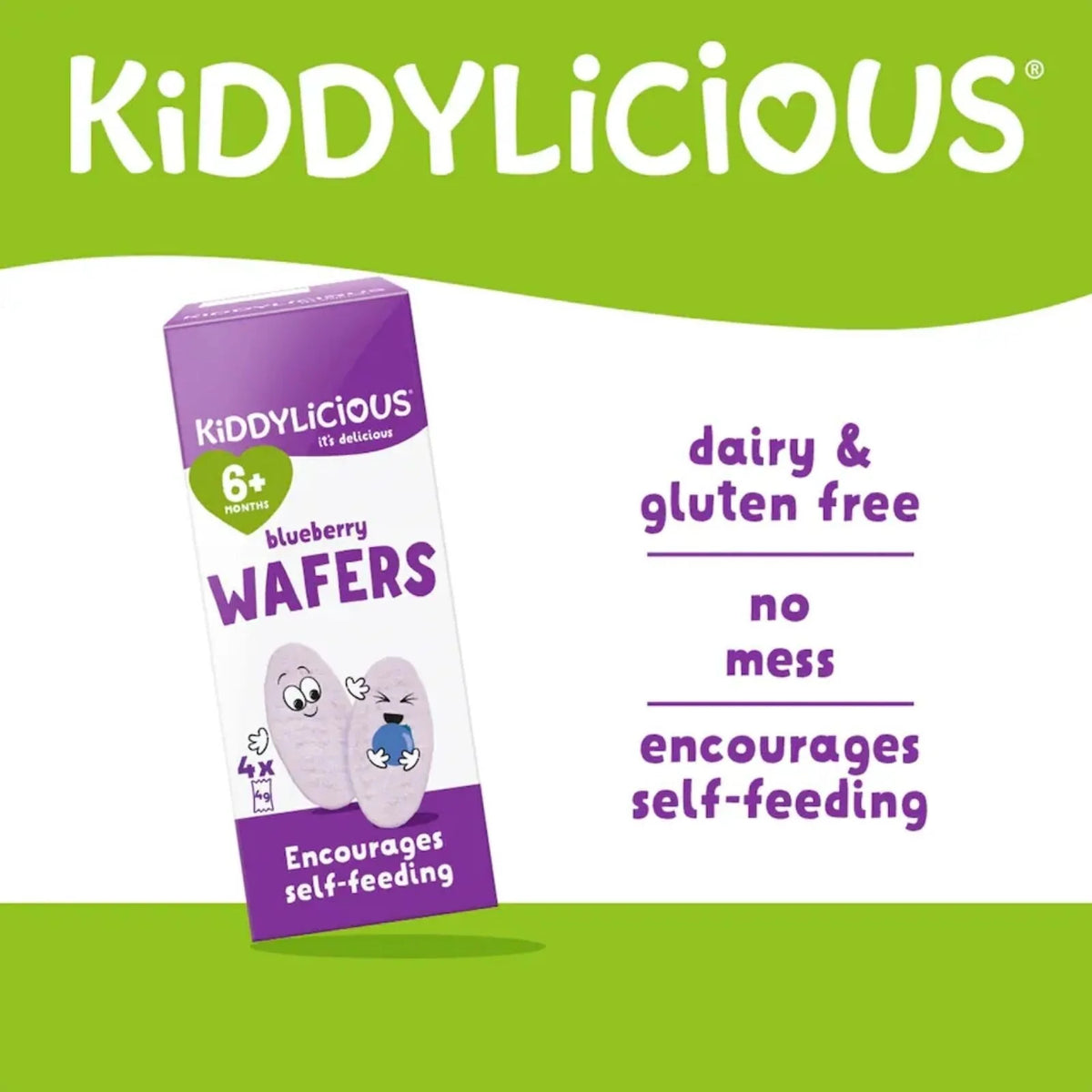 Kiddylicious Blueberry Wafers Mini 6+ months 16g (4x4g)