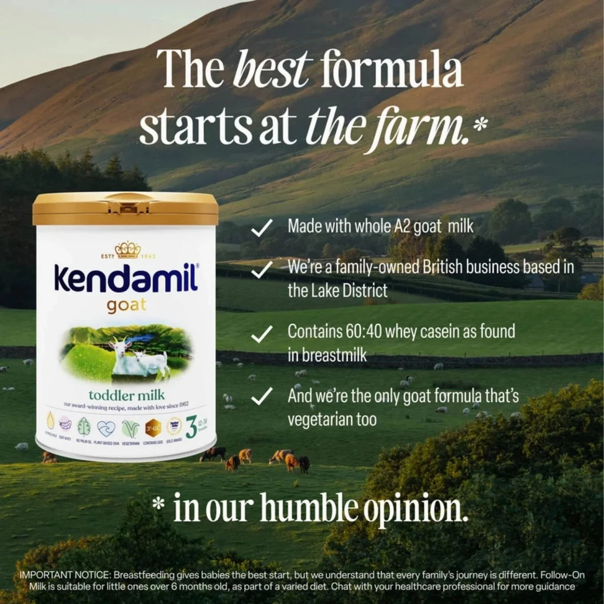 Kendamil Stage 3 Goat Toddler Milk 12-36 months 800g