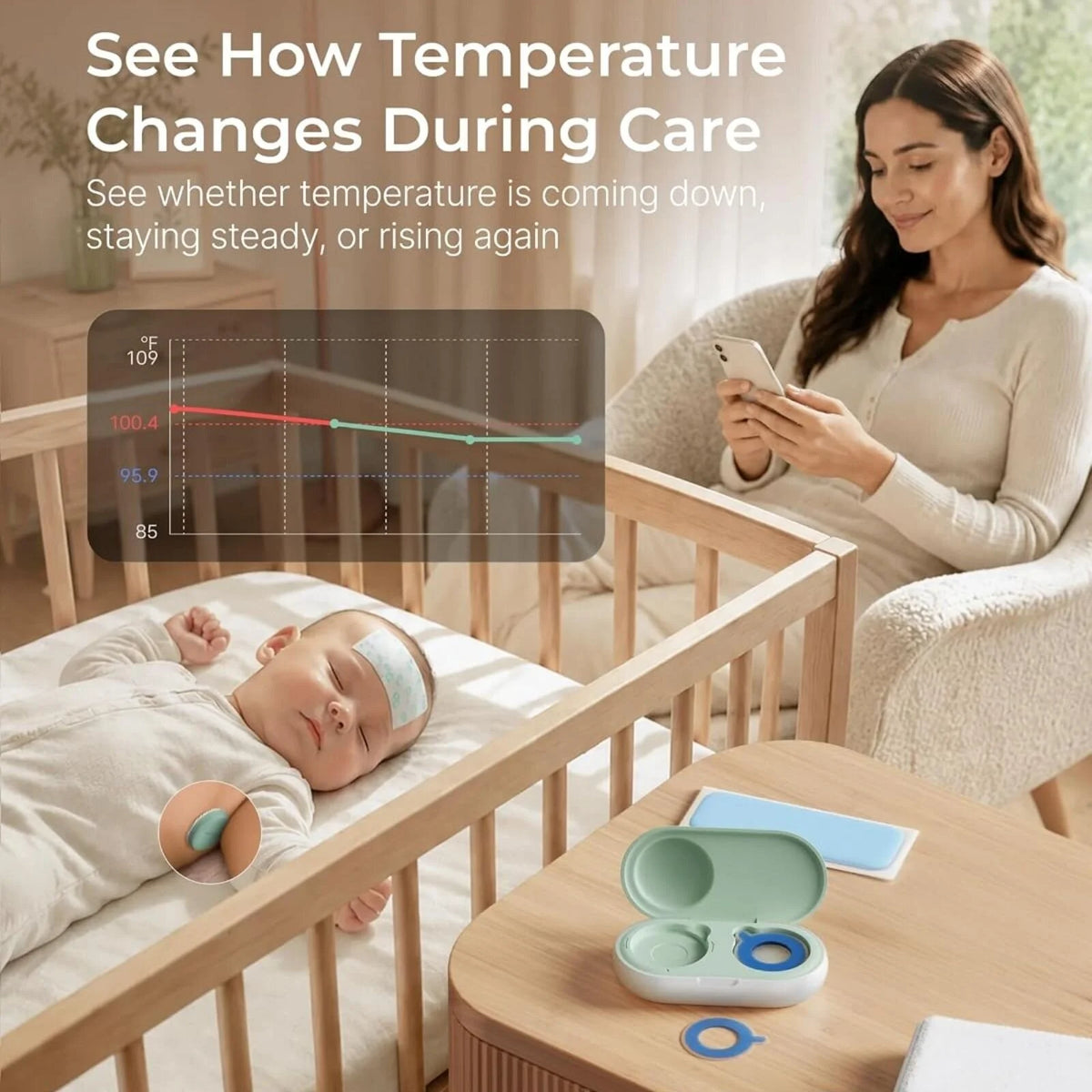 Momcozy T31 Wearable Smart Baby Digital Thermometer