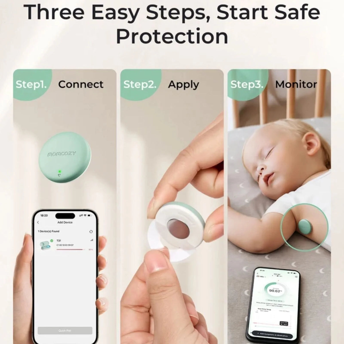 Momcozy T31 Wearable Smart Baby Digital Thermometer