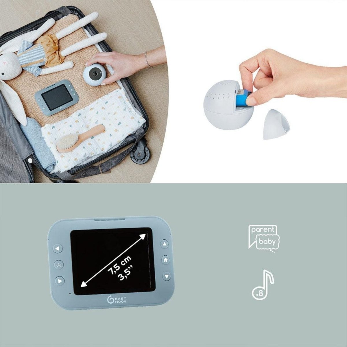 Babymoov Babyphone Yoo Roll Twin Bundle - 2 Camera - ebebek - Black Friday