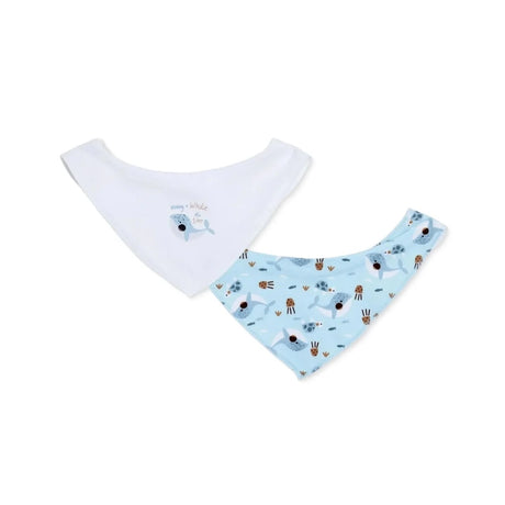 Messy Duck Printed Cotton Baby Bib Pack of 2 - Dolphin - ebebek