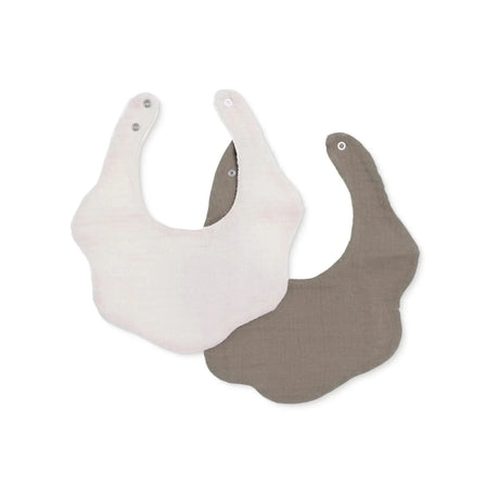 Messy Duck Muslin Petal Baby Bib Pack of 2 - Cream & Taupe - ebebek