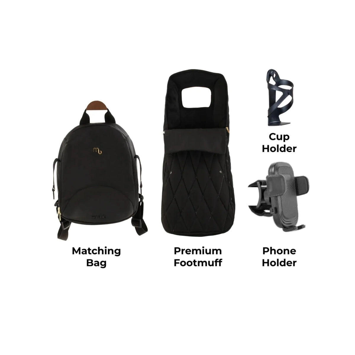 My Babiie MB450 Luxe 3-in-1 Travel System with Rotating Car Seat,Base & Toddler Seat - Black