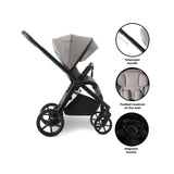 My Babiie MB450 Luxe 3-in-1 Travel System with Rotating Car Seat,Base & Toddler Seat - Mink