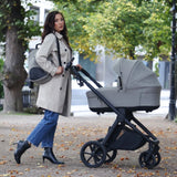 My Babiie MB450 Luxe 3-in-1 Travel System with Rotating Car Seat,Base & Toddler Seat - Mink