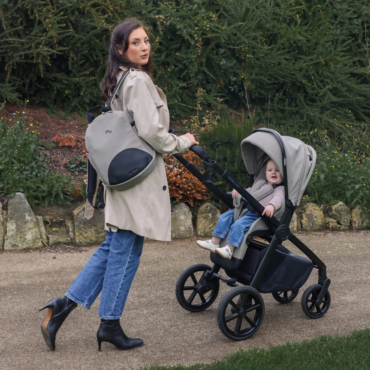 My Babiie MB450 Luxe 3-in-1 Travel System with Rotating Car Seat,Base & Toddler Seat - Mink